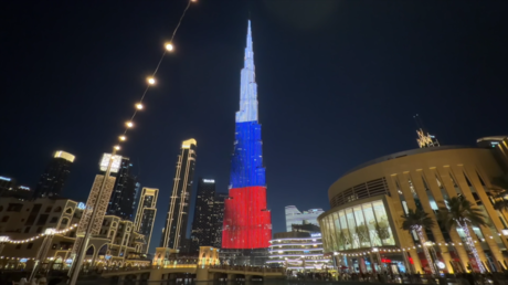 World’s tallest building lit up in Russian flag colors (VIDEO) - Wazir June 13, 2026 World’s tallest building lit up in Russian flag colors (VIDEO) – Wazir