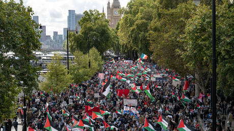 Thousands rally in London to halt UK arms sales to Israel (VIDEO) - Wazir October 11, 2026